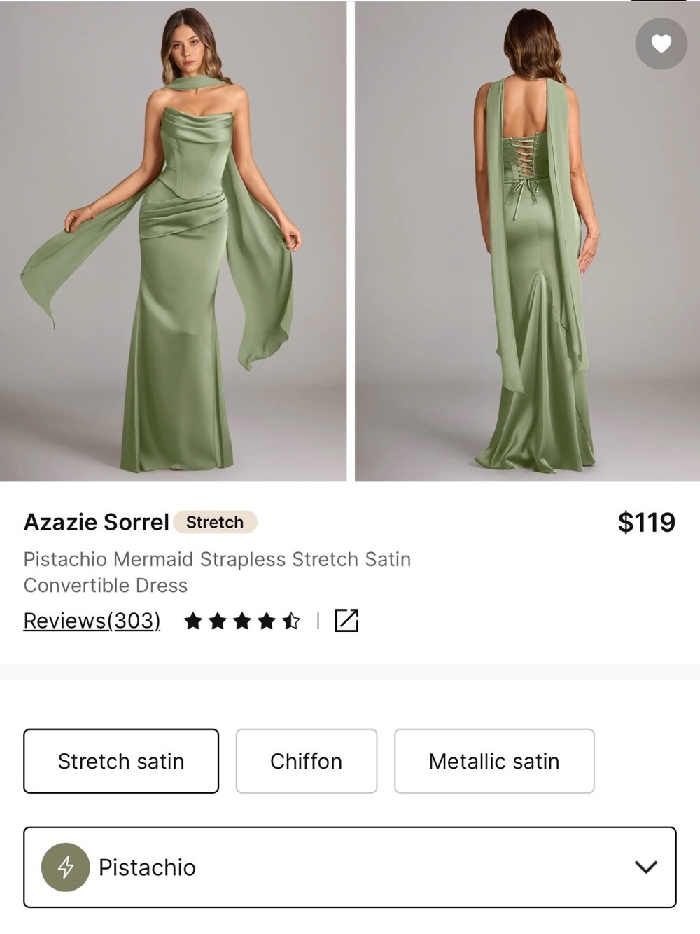 Azazie Sorrel Pistachio Bridesmaids Dress